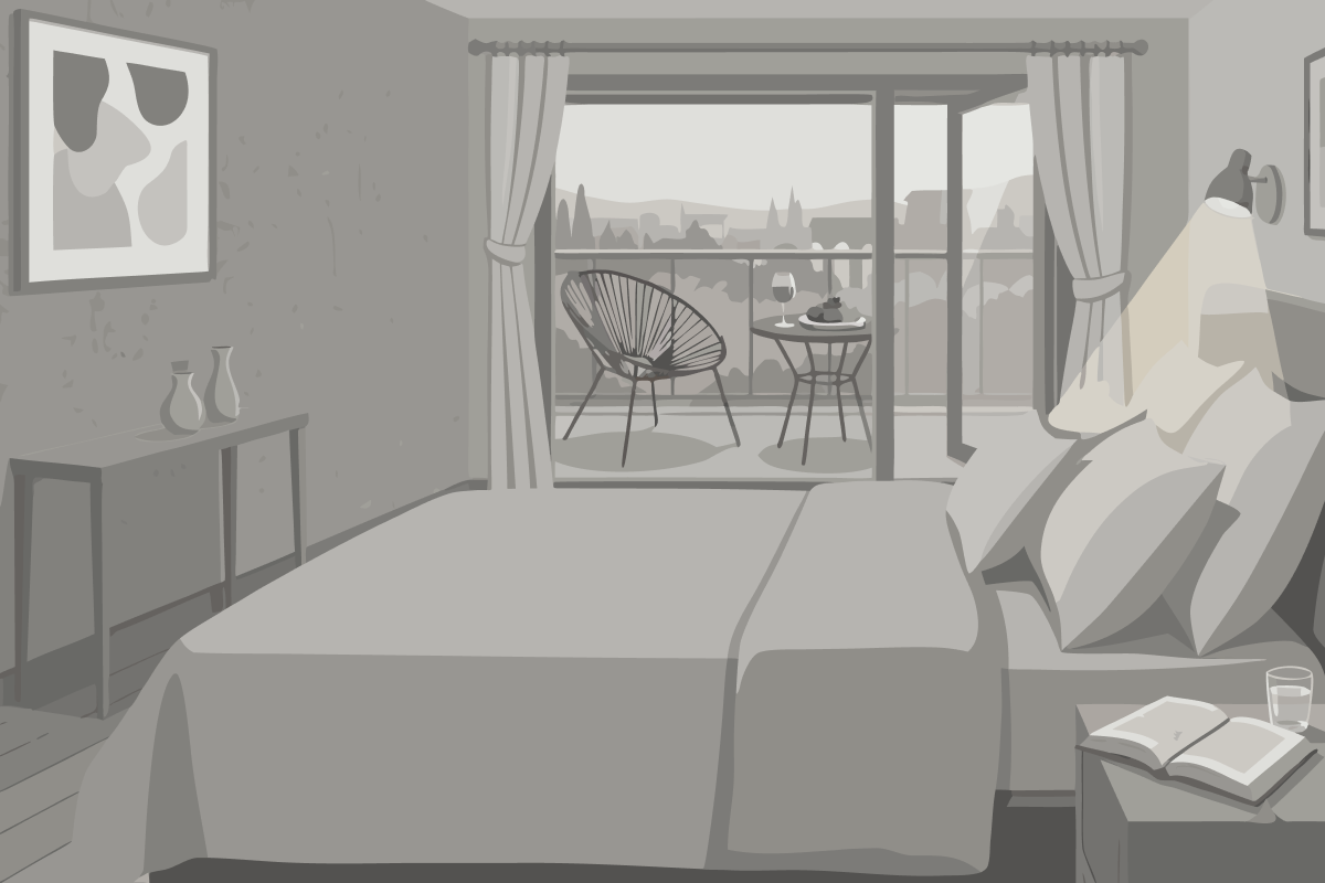 Doppelzimmer mit Terrasse - im Nebengebäude